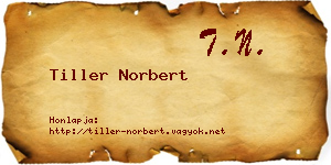 Tiller Norbert névjegykártya