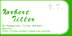 norbert tiller business card